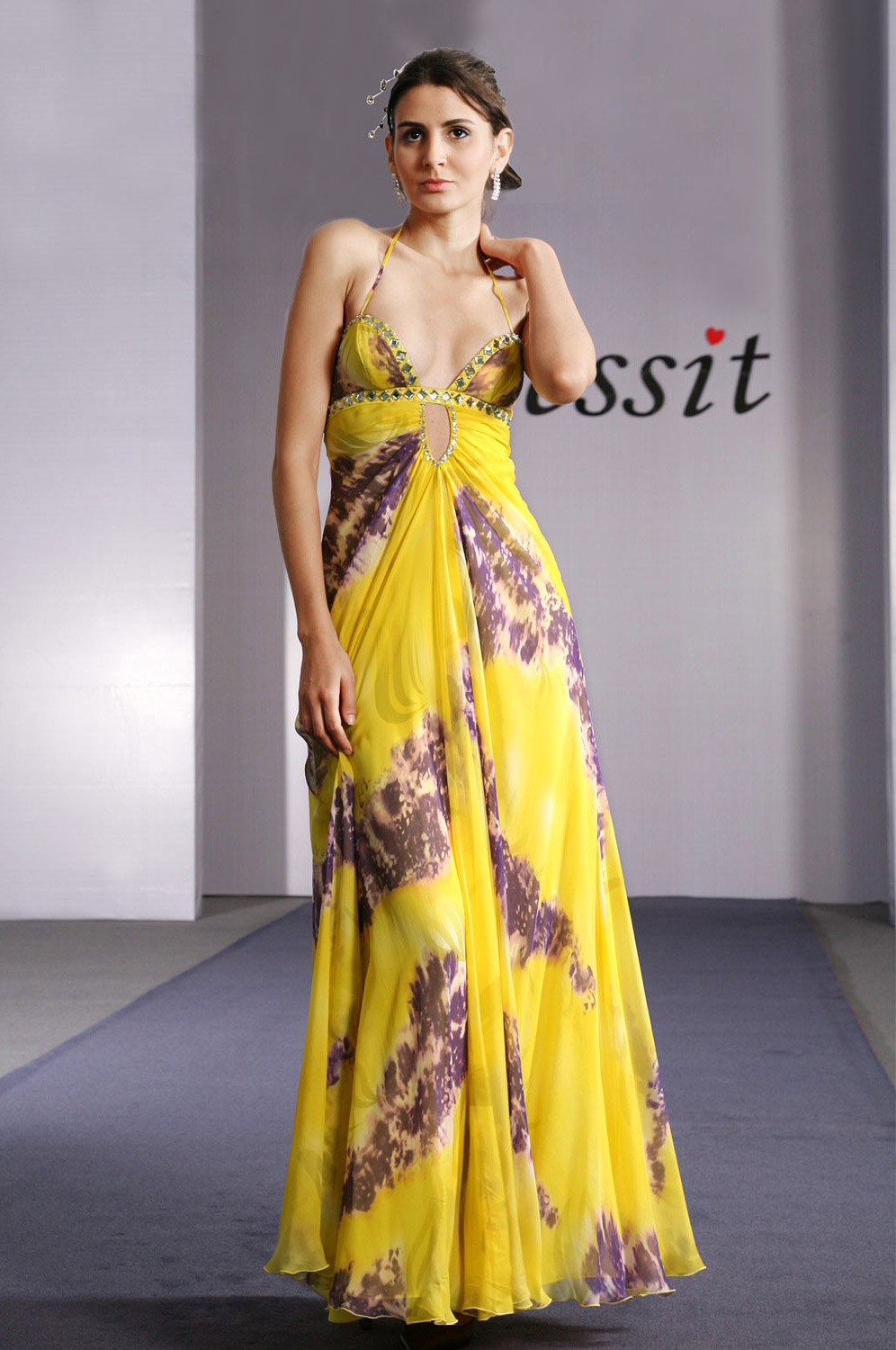 Charming 100% Real Silk Evening Prom Party Dresses