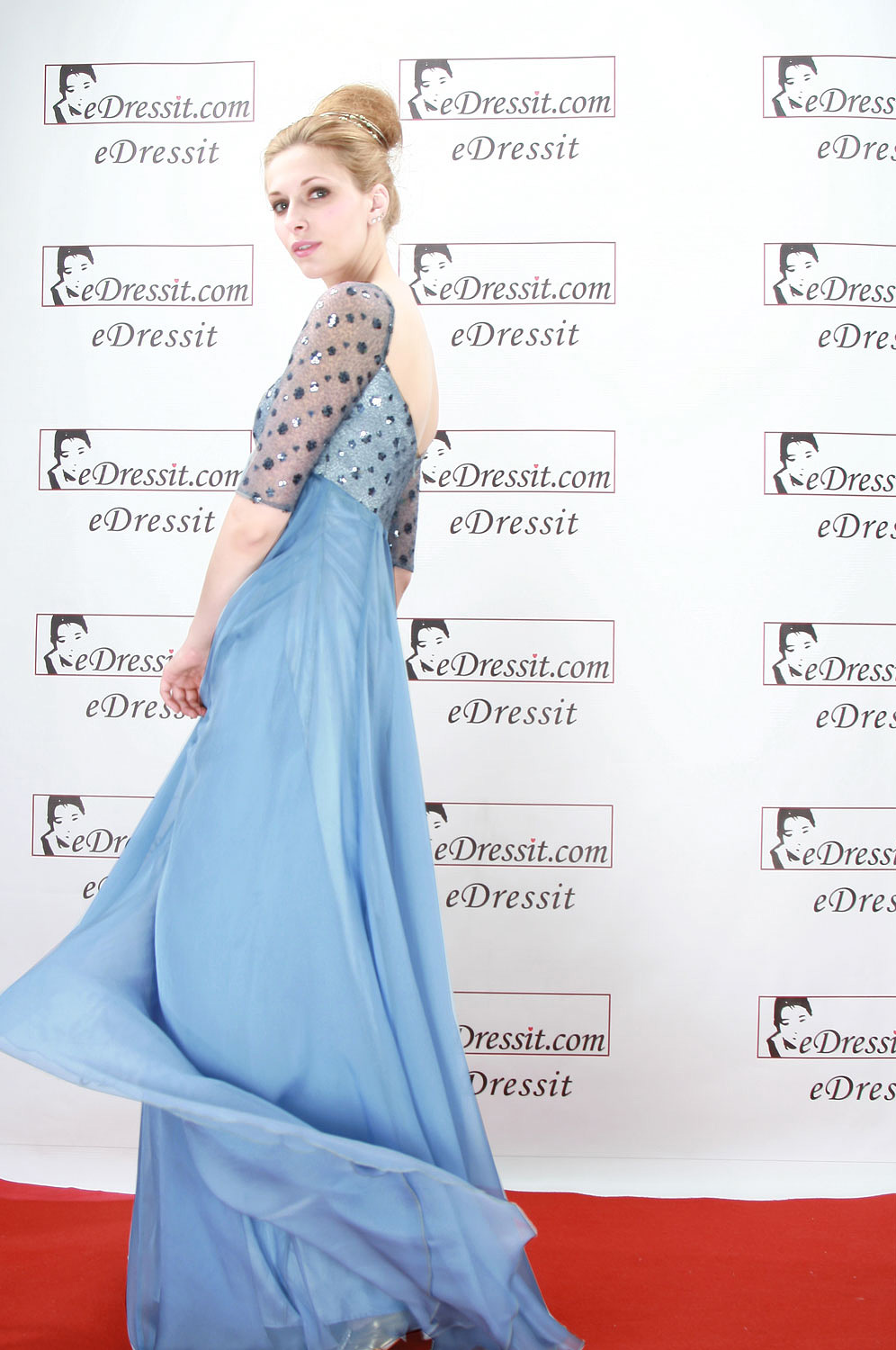 Robe de Soirée Charmant Bleu