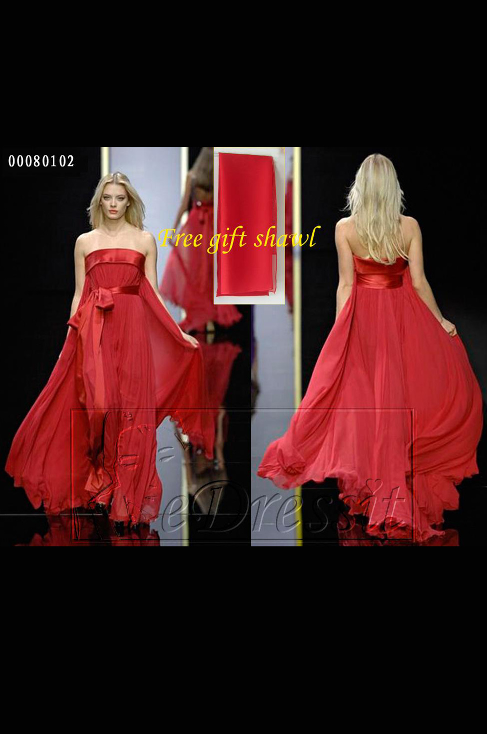 Red Ball Gown Party Evening Dress