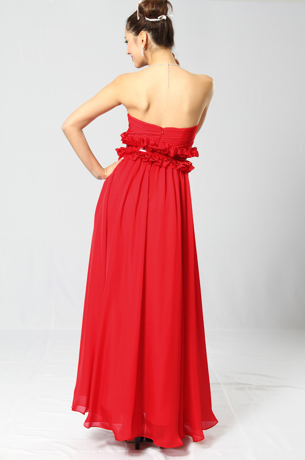 Amazing Red Strapless Evening Gown