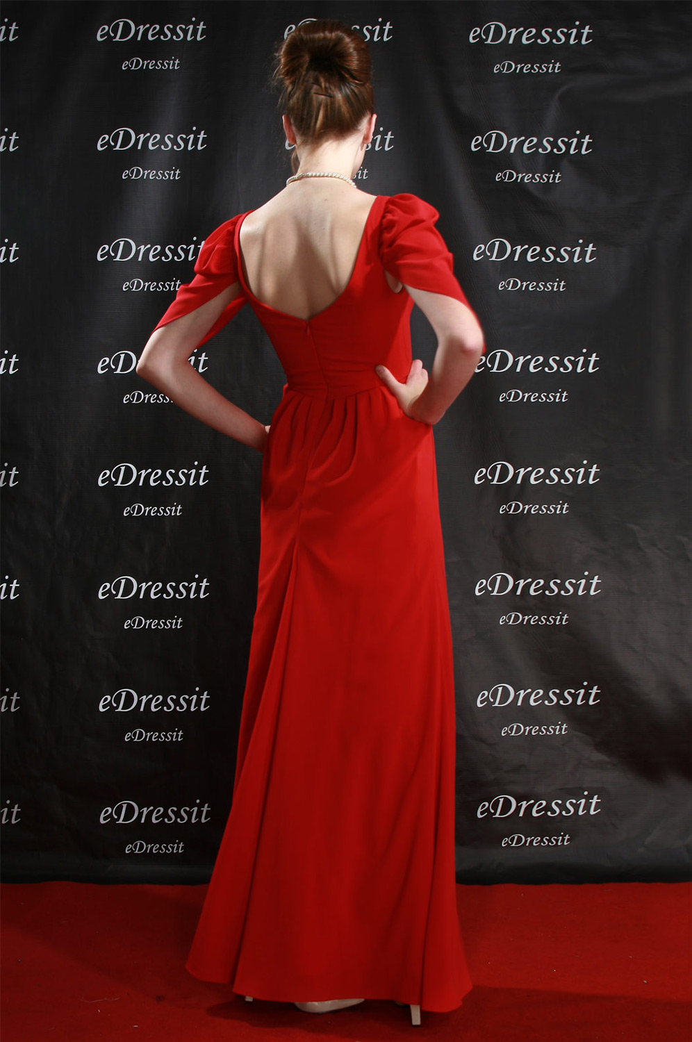 red Prom Gown Evening Dress