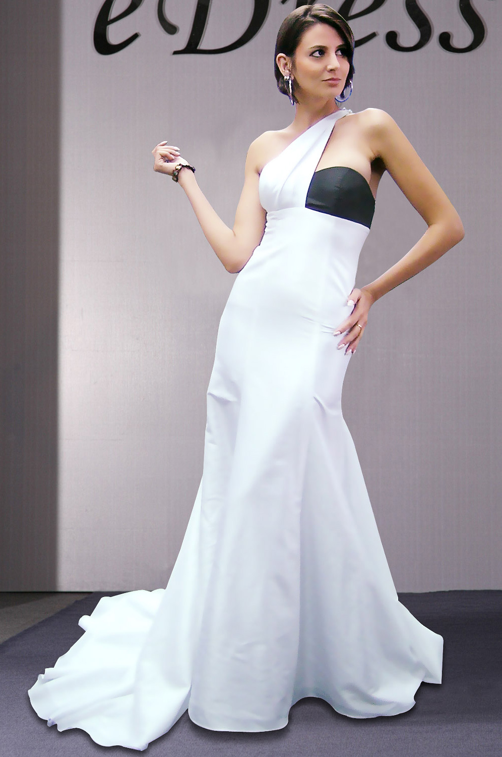 Ball/Party Robe de soirée Blanche et Noir