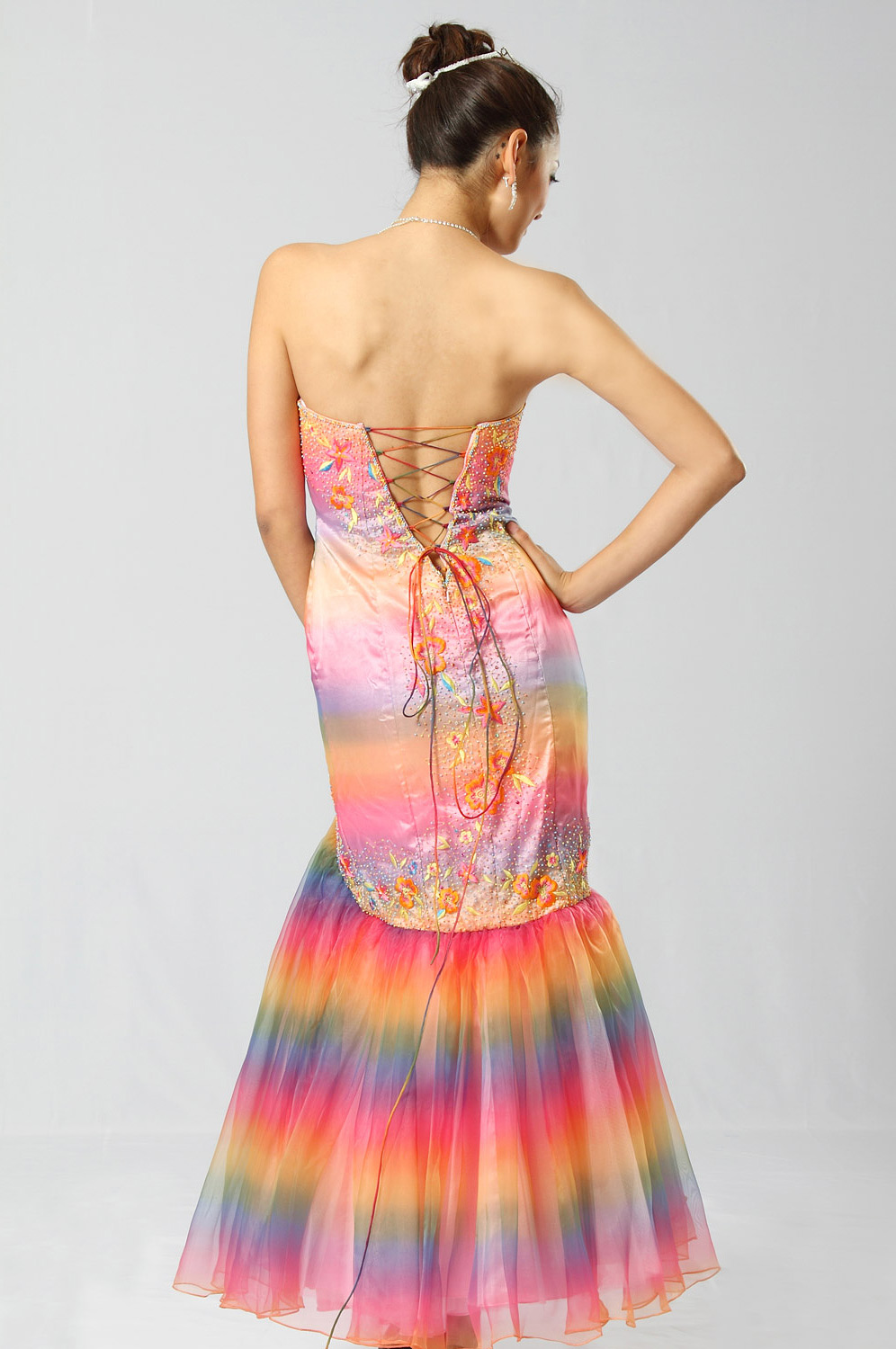 Glamorous Rainbow Prom Gown