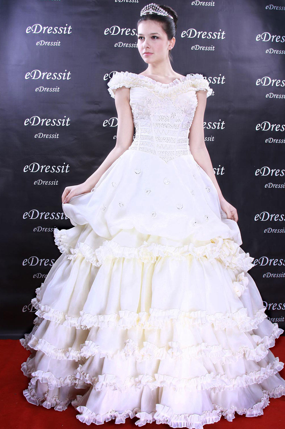 Christmas Discount 50% Off  Cream Prom Gown Evening Wedding Dress