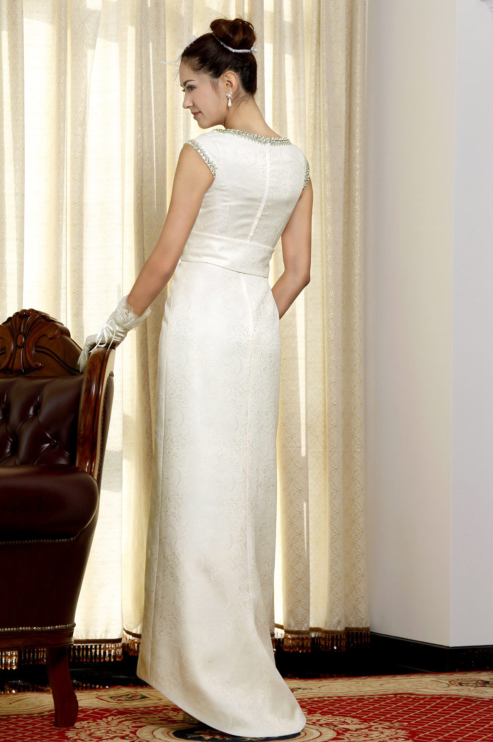 White Chinese Style Wedding Gown