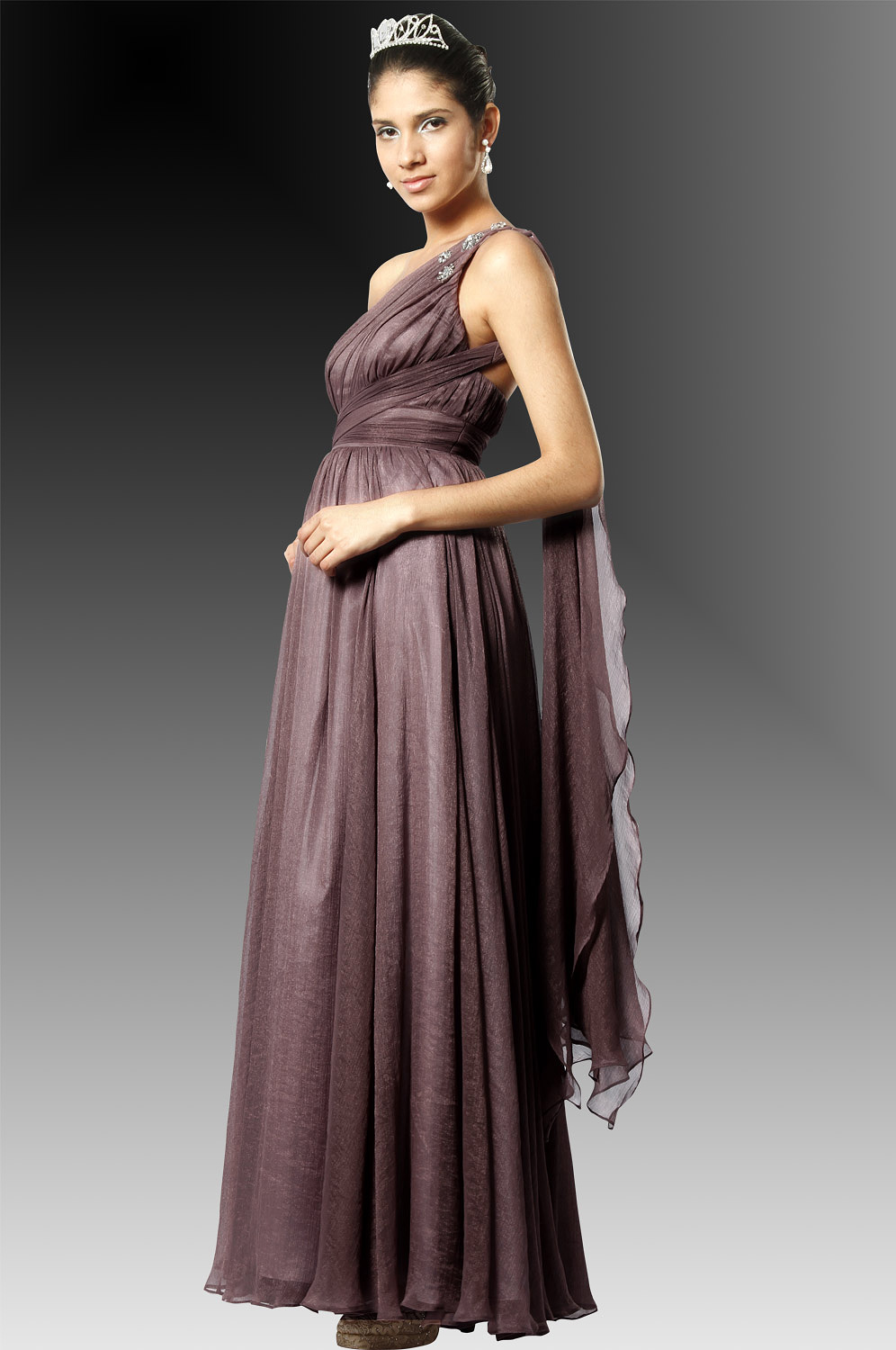 Elegant Ein-Schulter Träger Ballkleid