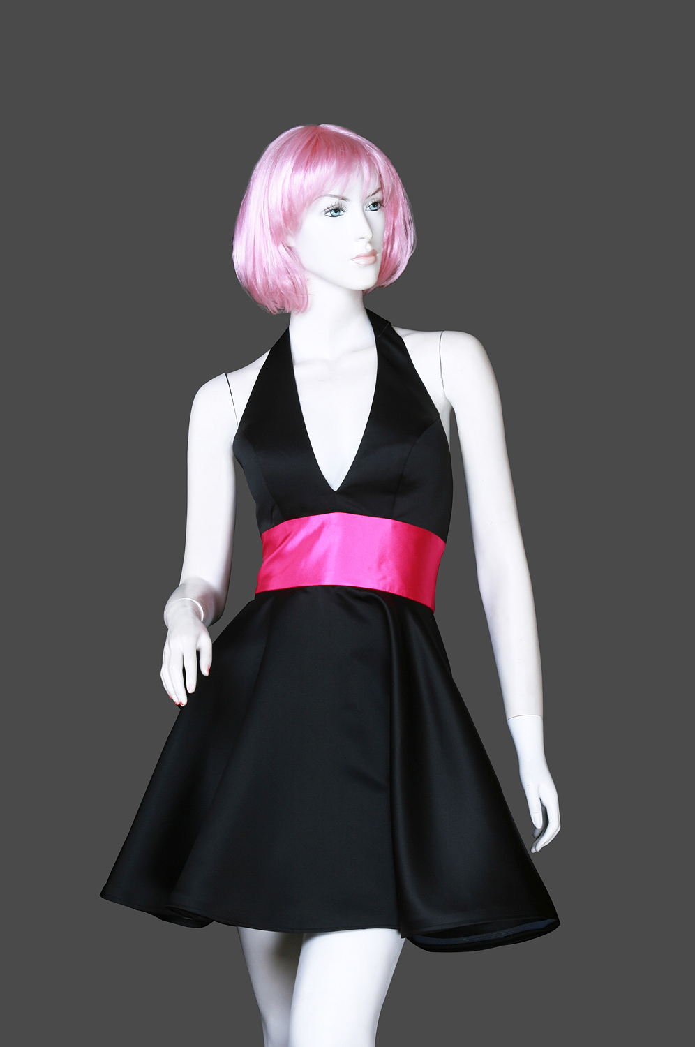 Halter Plunging V-neckline Evening Dress