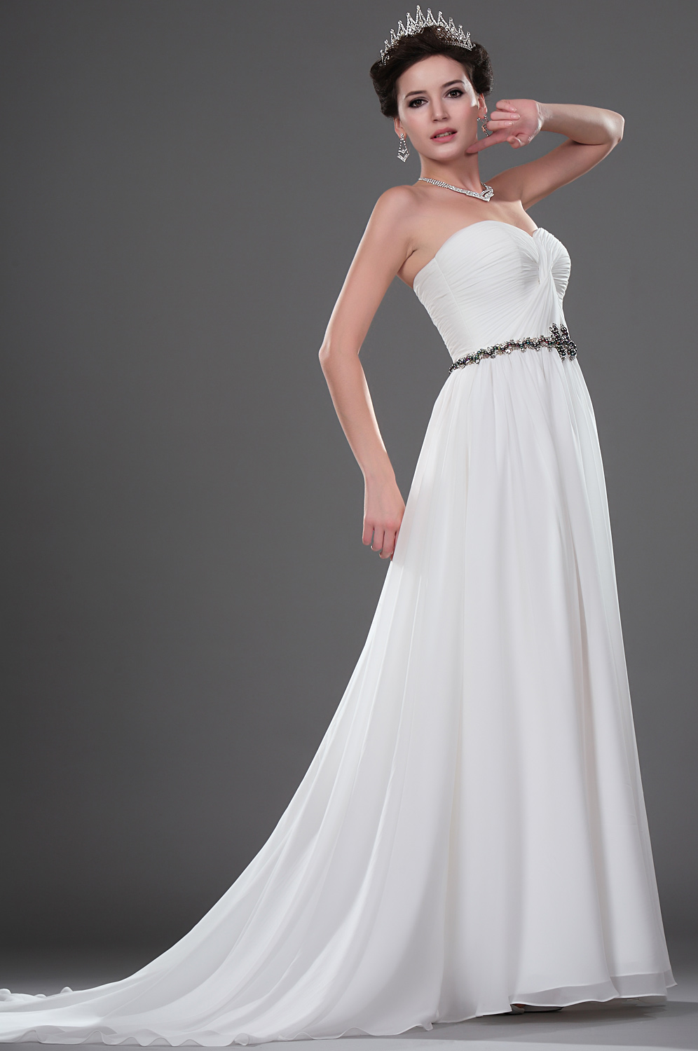 Einfach Eleganz Traegerlos Brautkleid