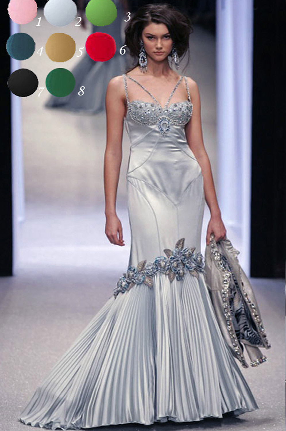 SILVER Prom Ball Gown Evening Dress