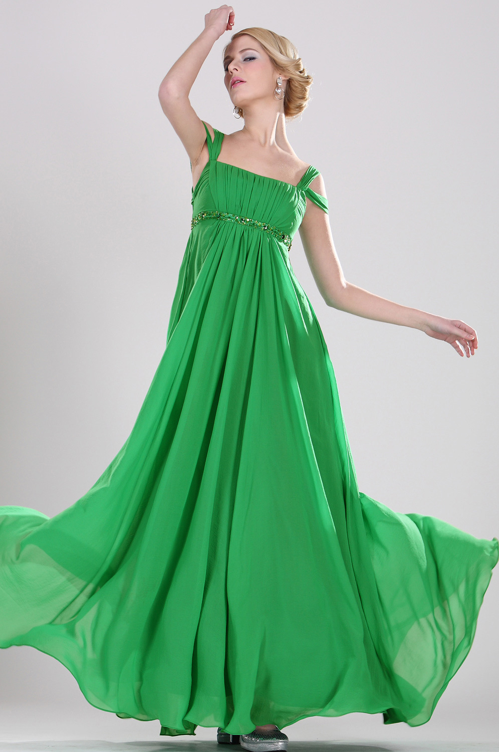 Stylish Green Evening Dress