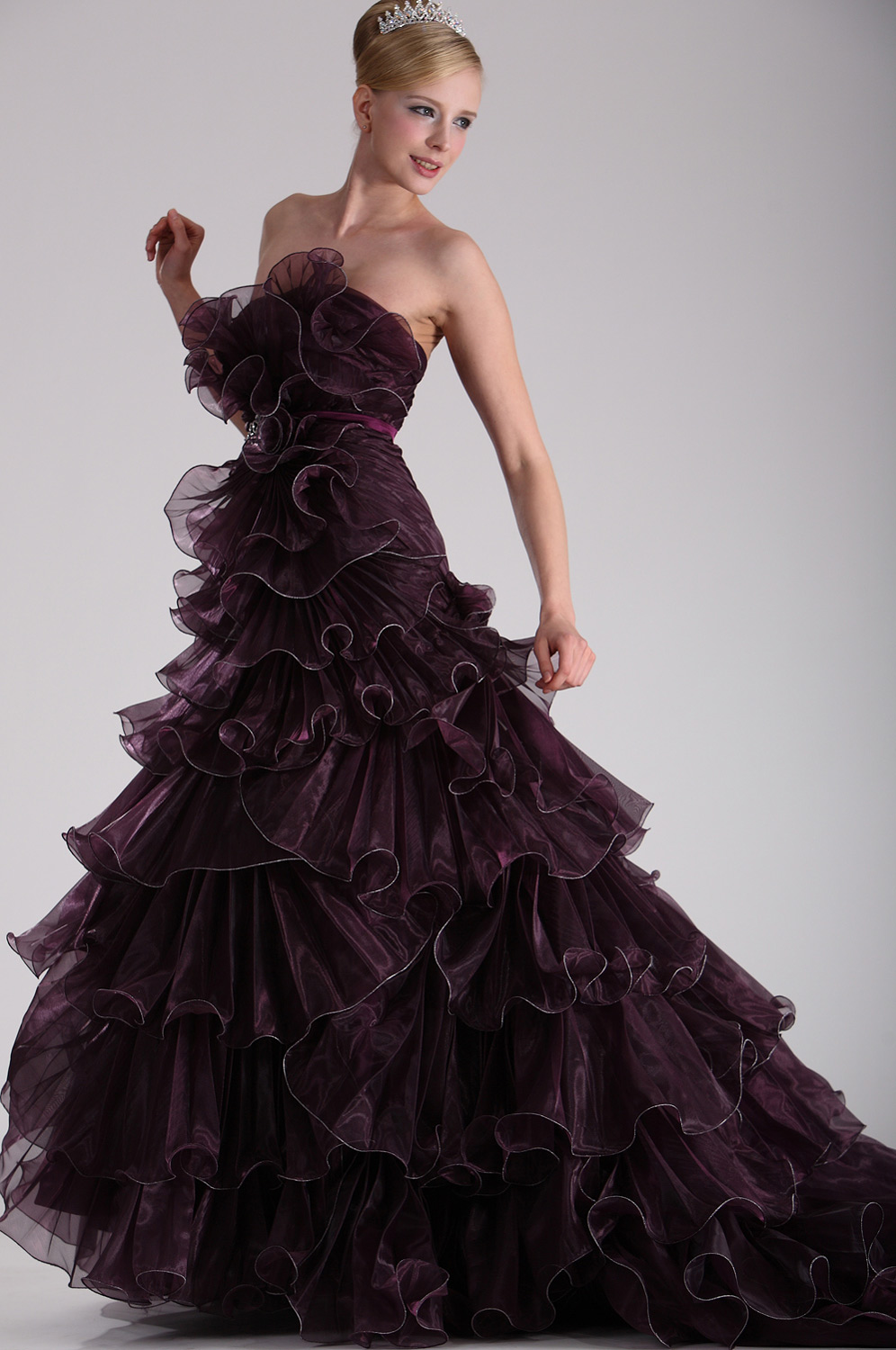 chic entièrement  fronce  bal  Robe