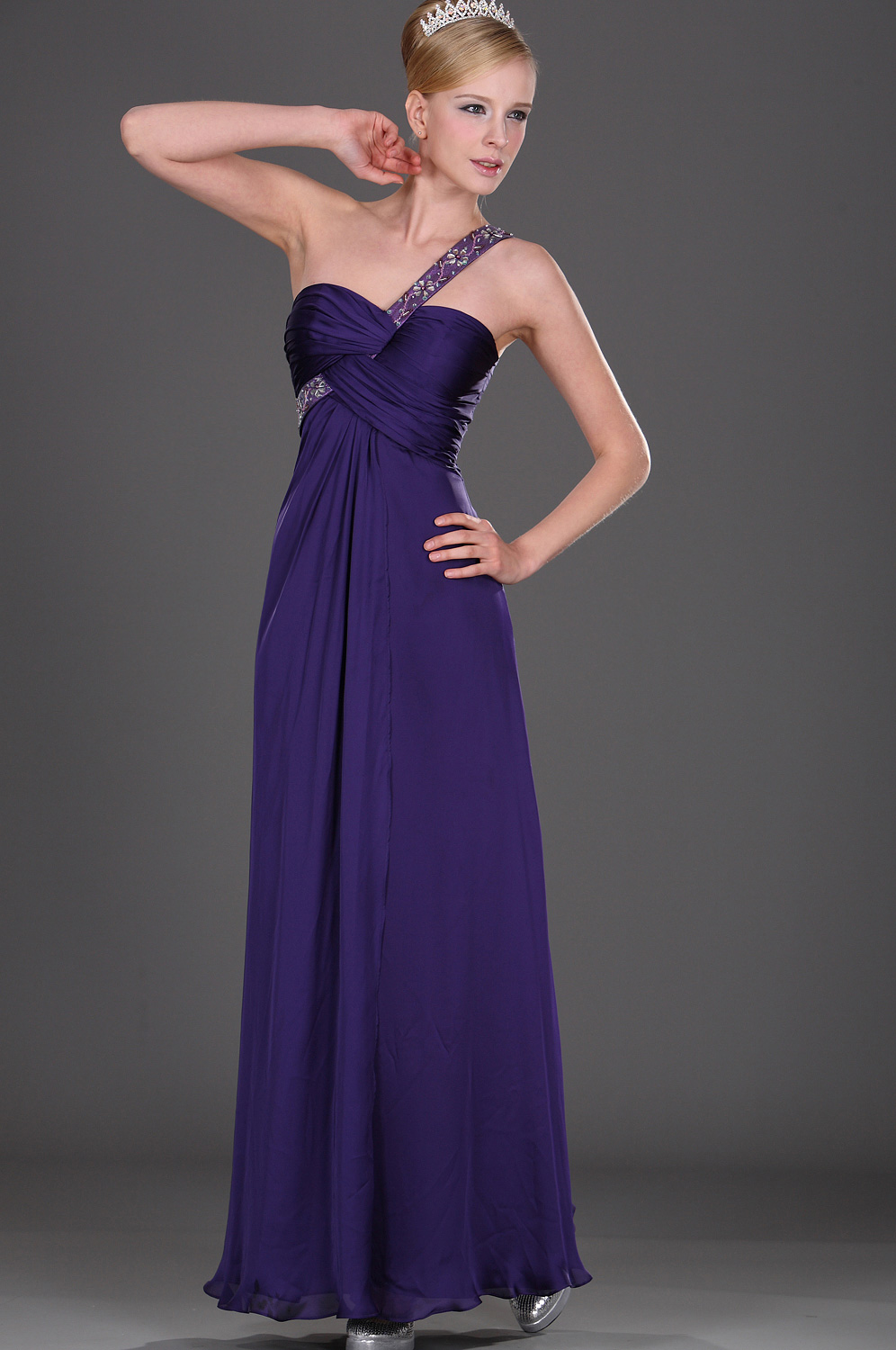 Elegant Single Shoulder Evening Dress
