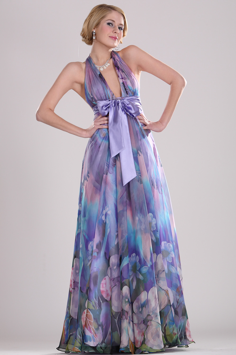 Floral Halter Meilleures ventes Soiree Robe
