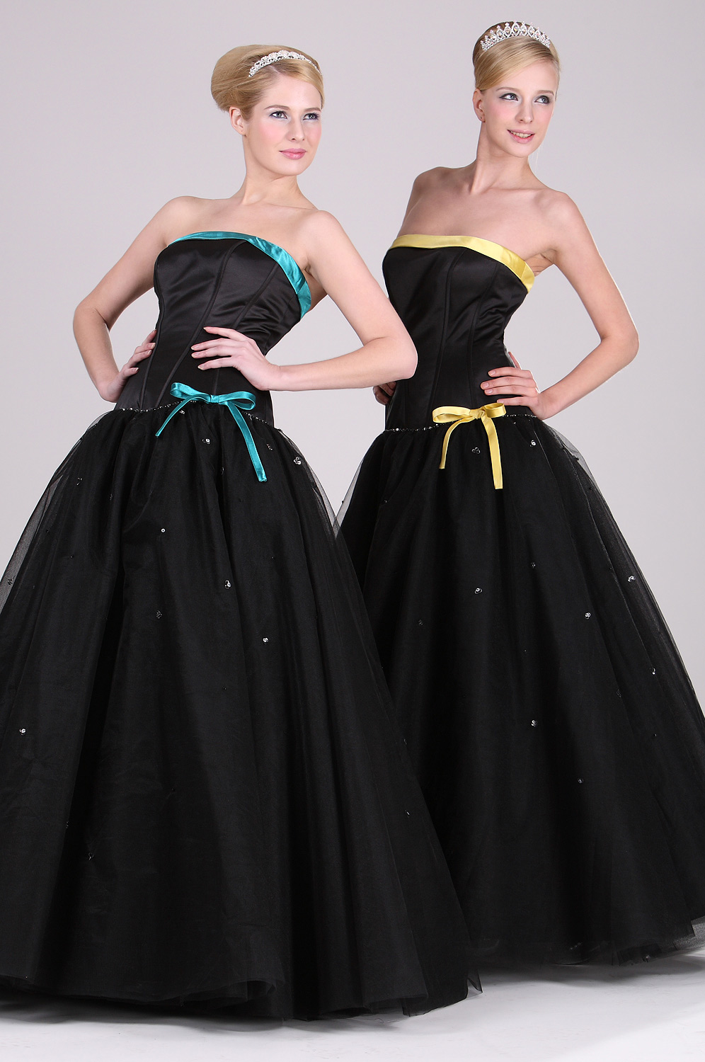 Trägerlos  Elegant  Schwarz Ballkleid