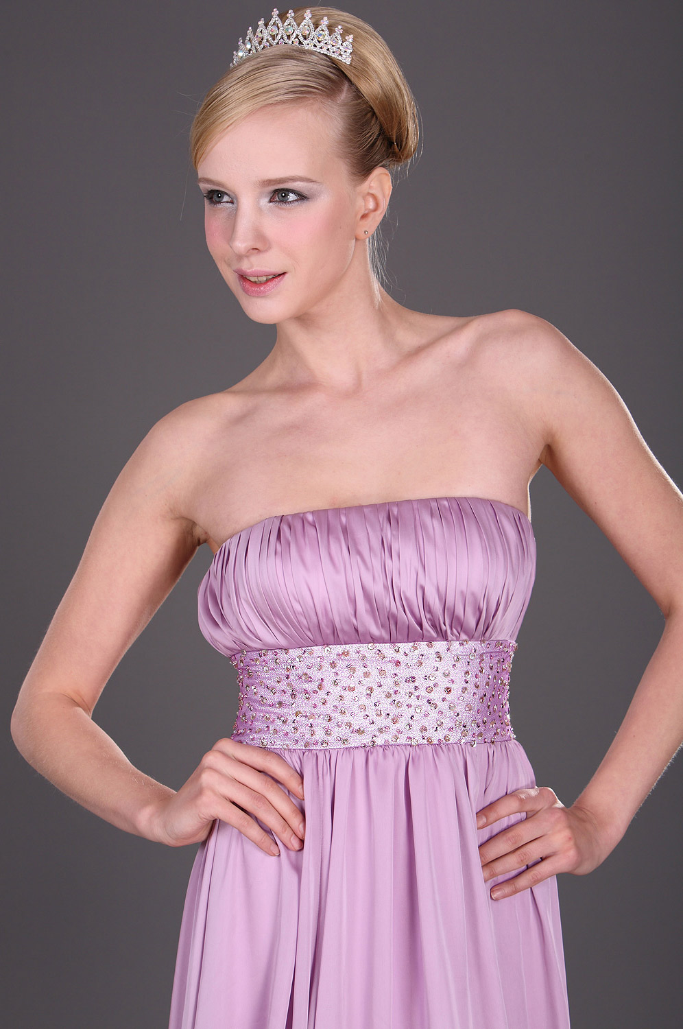 Attractive Strapless Evening Dress