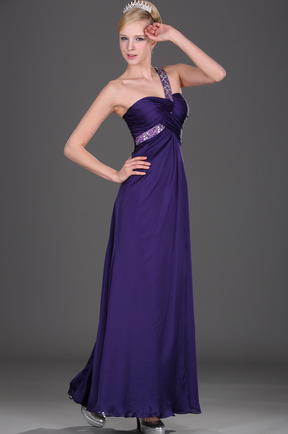 Elegant Single Shoulder Evening Dress
