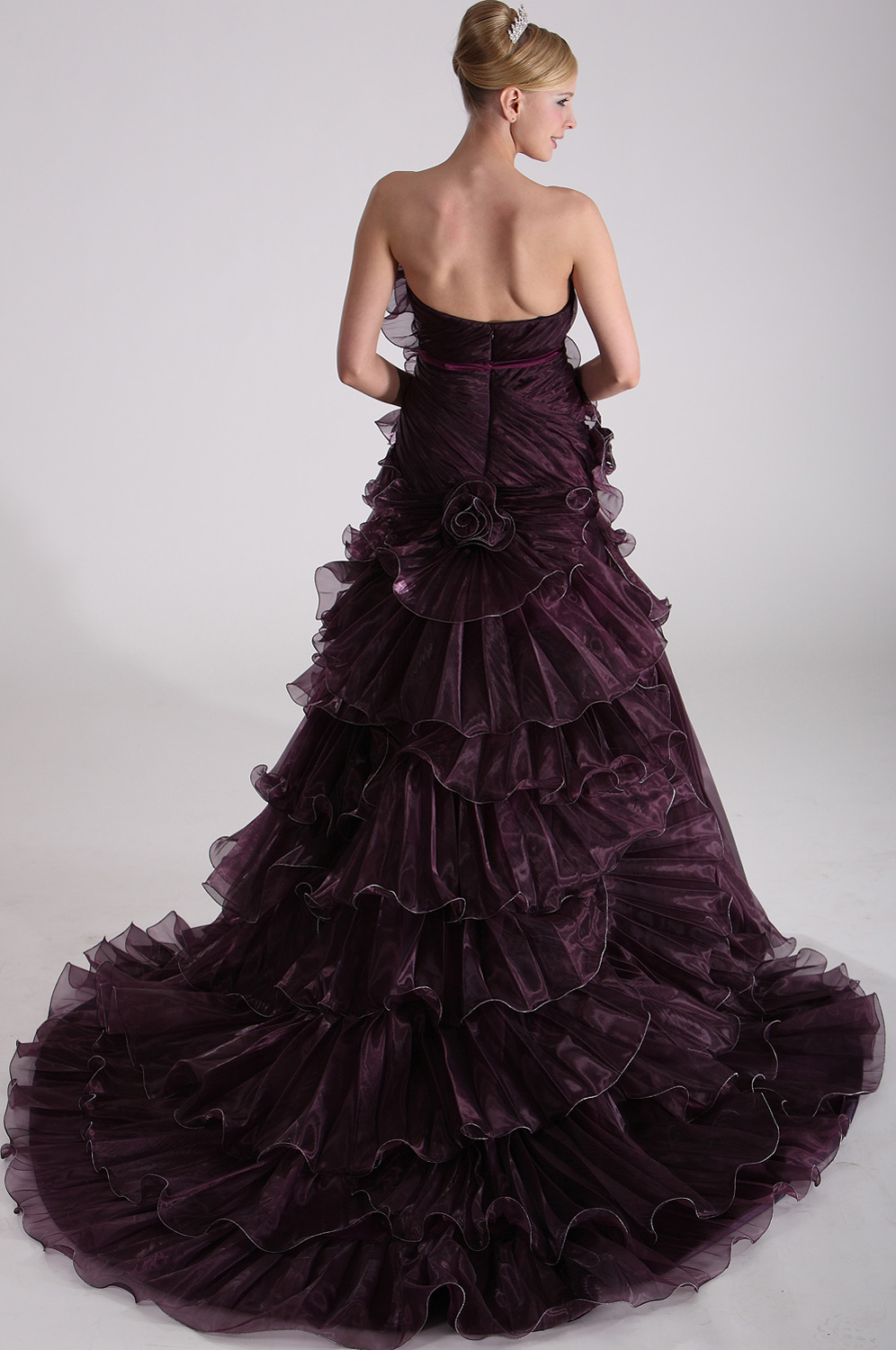 chic entièrement  fronce  bal  Robe