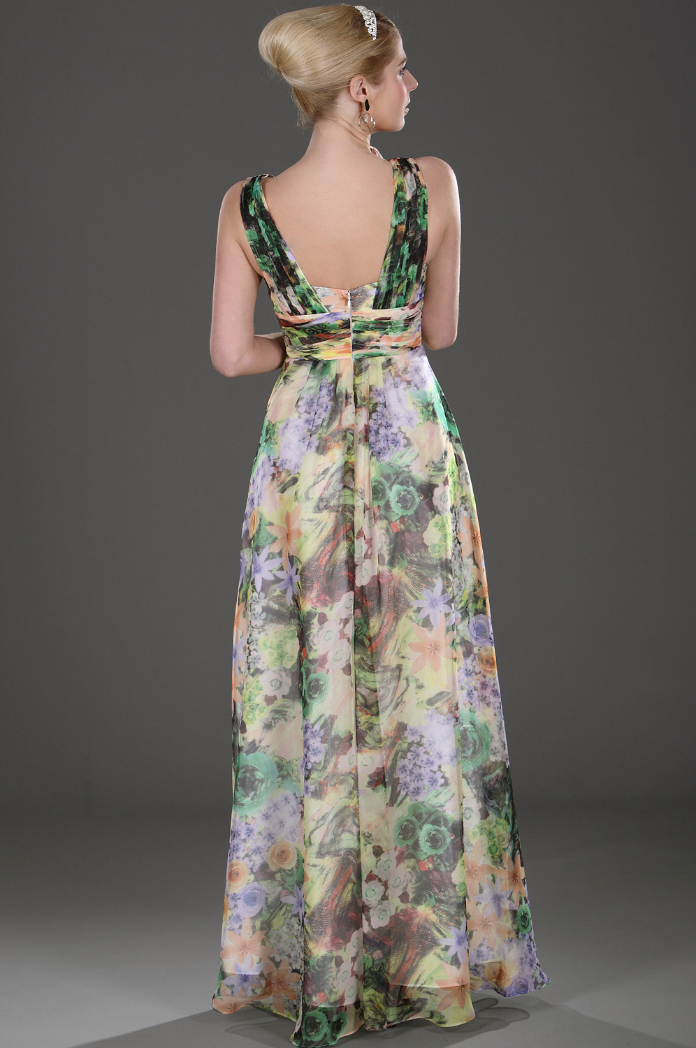 Träger  V-Schnitt scharmant flora  Abendkleid