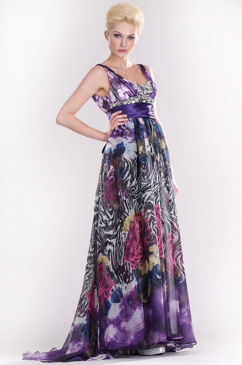 Träger  Elizabeth leuchtend floral  Abendkleid