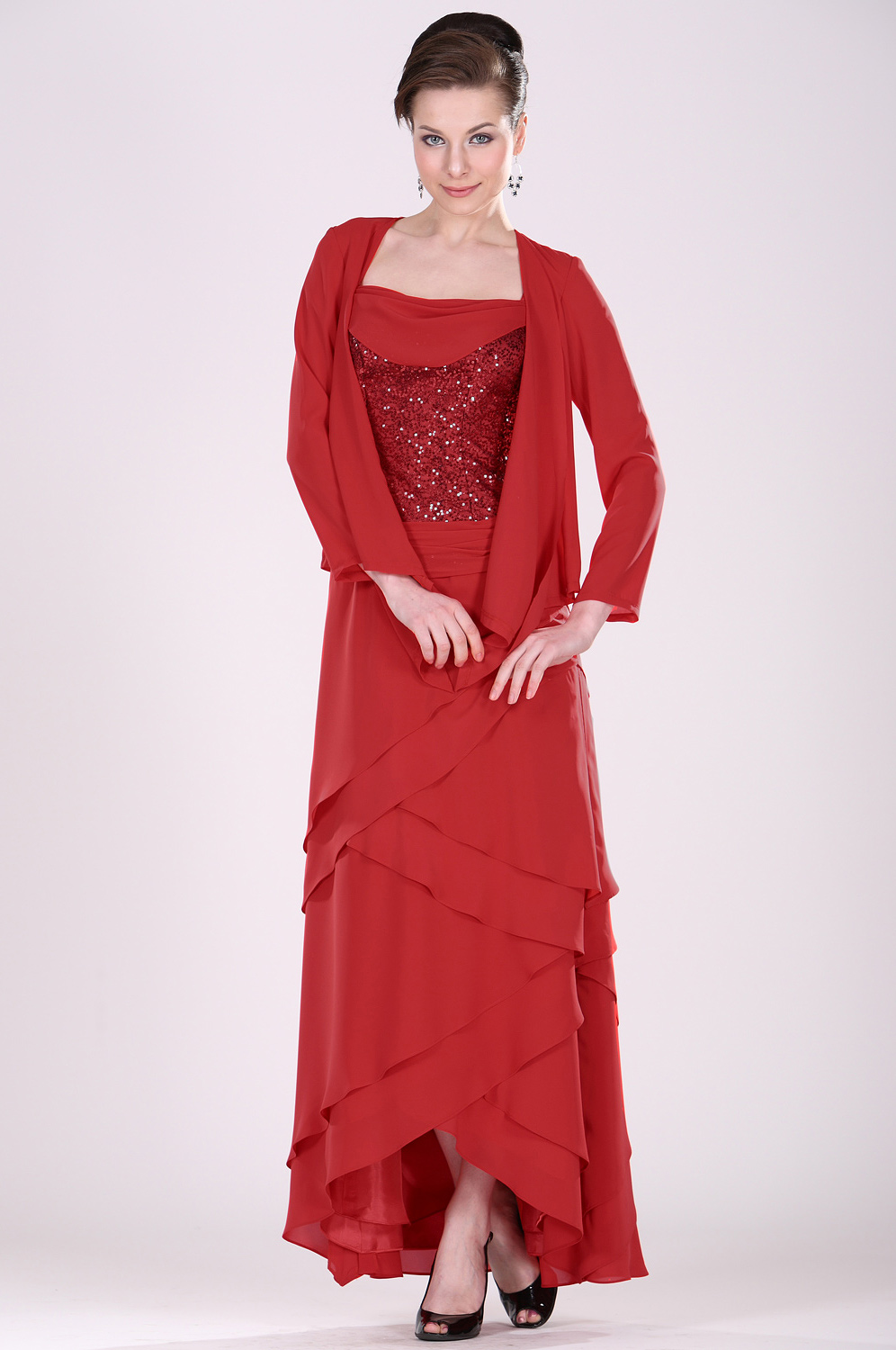 Atractivo Vestido de Madre de la Novia con Chaqueta