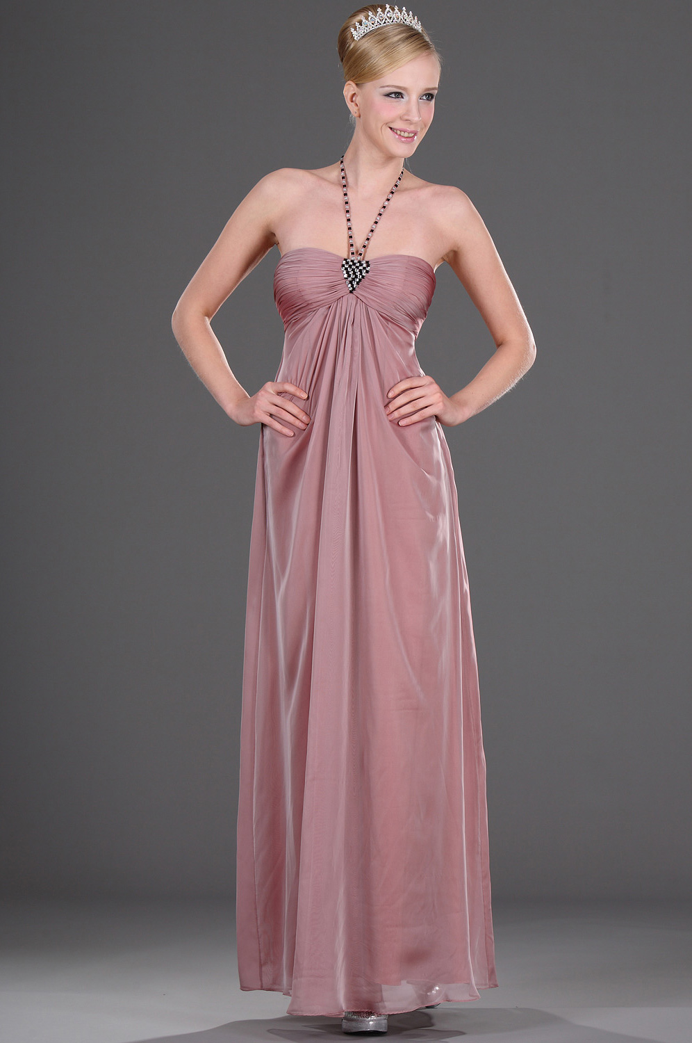 Spagetti Halter  Perlen scharmant Abendkleid