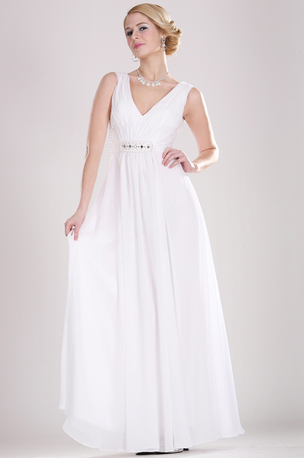 Marvelous V-cut Evening Dress