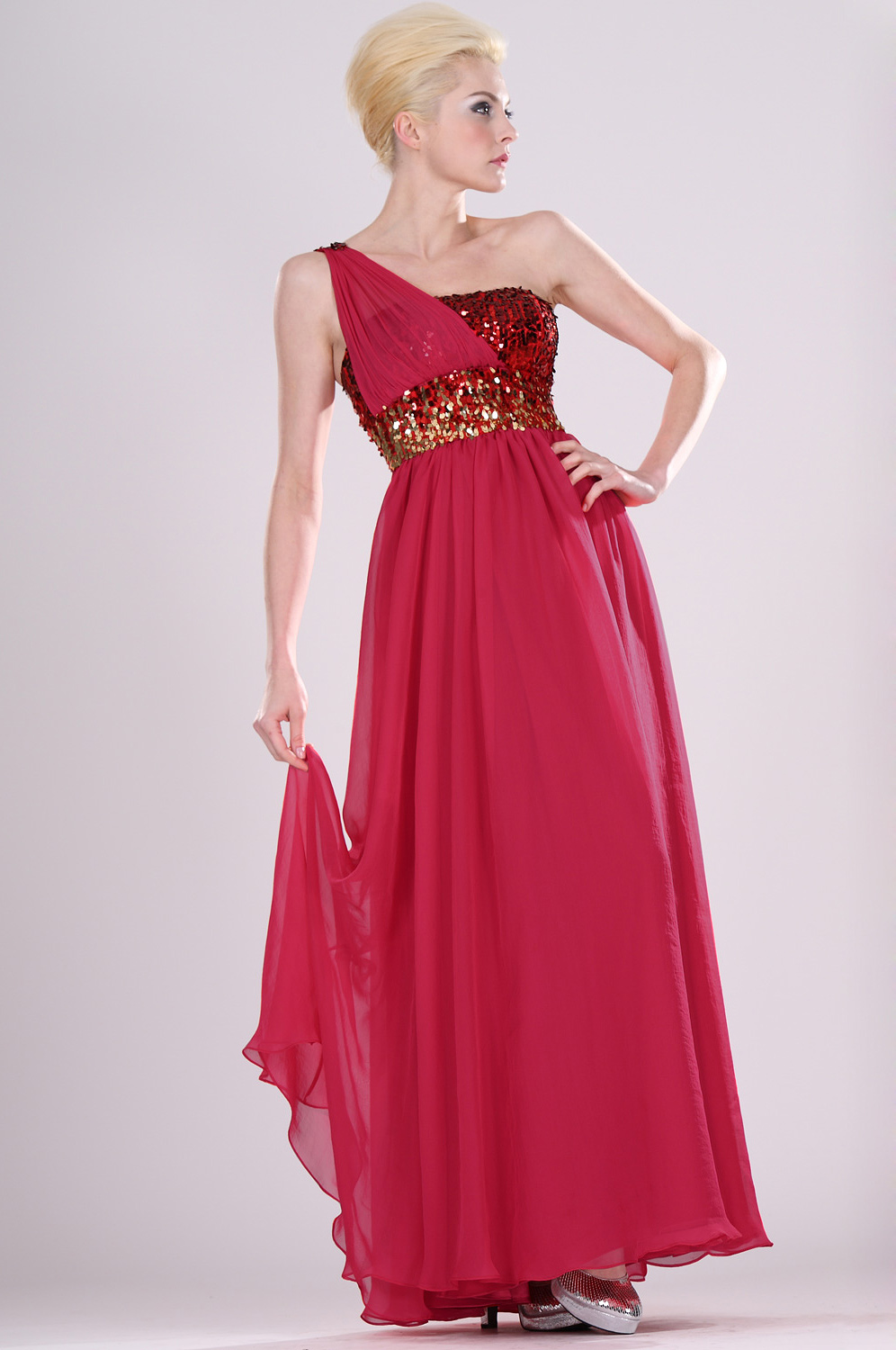 Passionate Single Shoulder Evening Dress