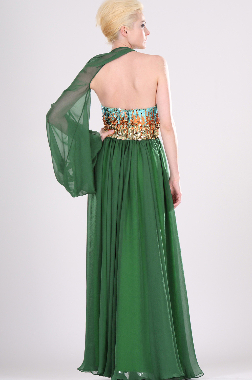 Stylish Single Sleeve Evening Dress