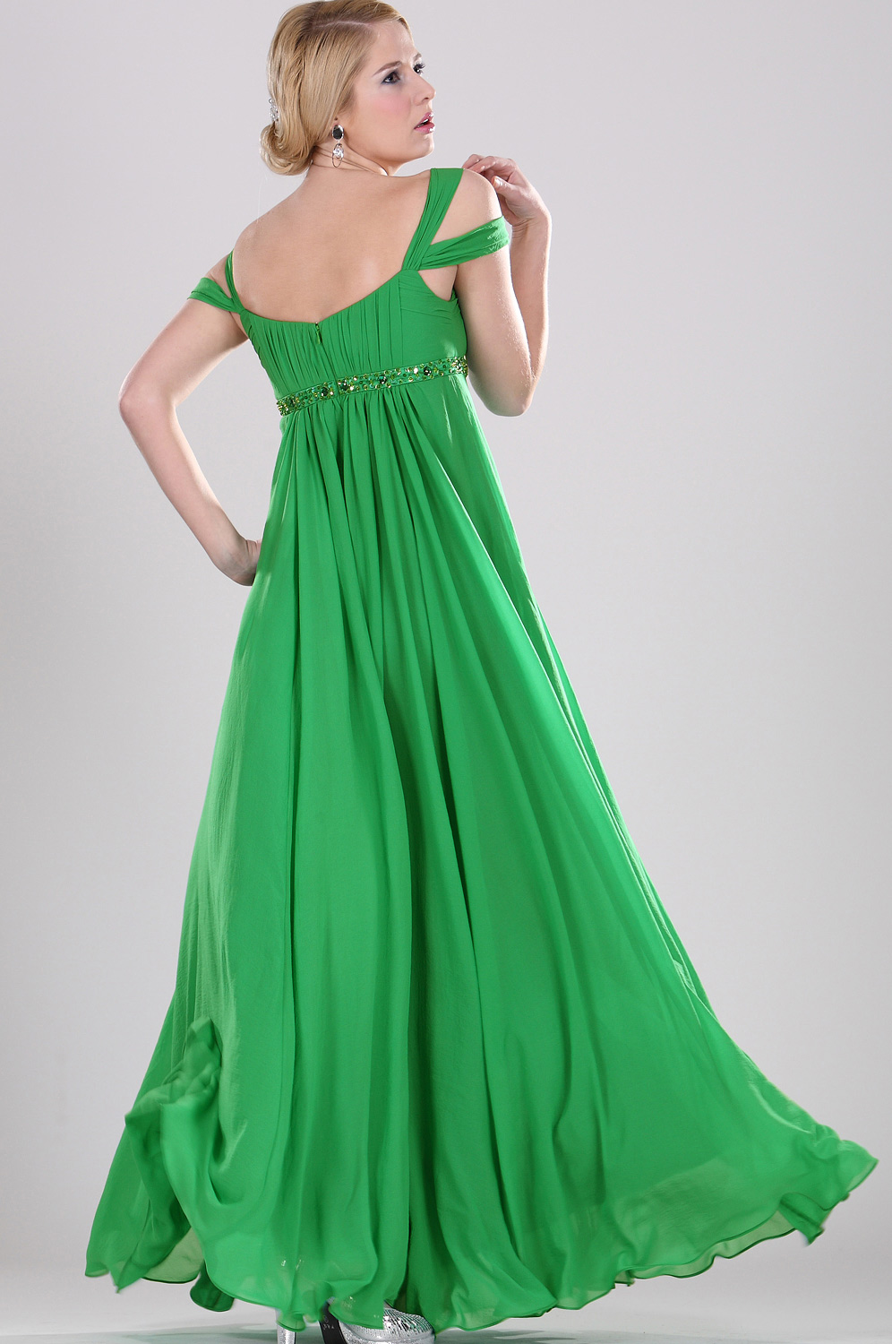 Stylish Green Evening Dress