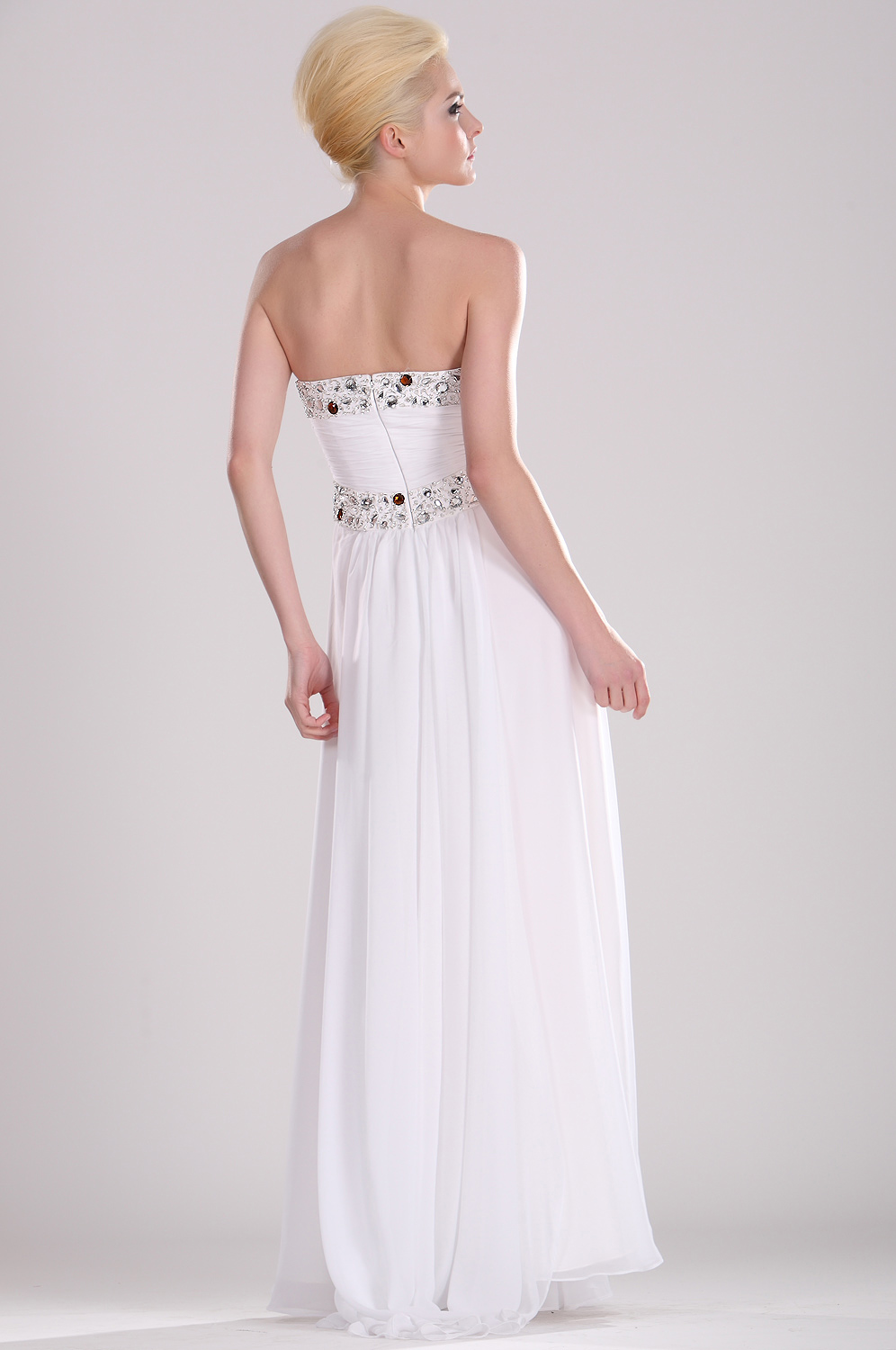 Strapless Beaded Robe de Soiree