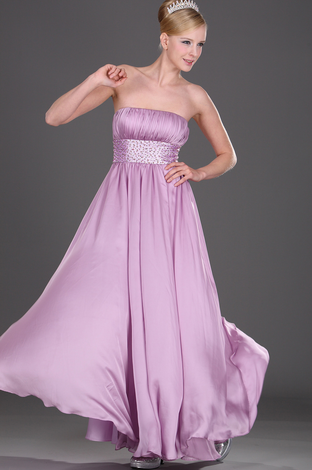 Attractive Strapless Evening Dress