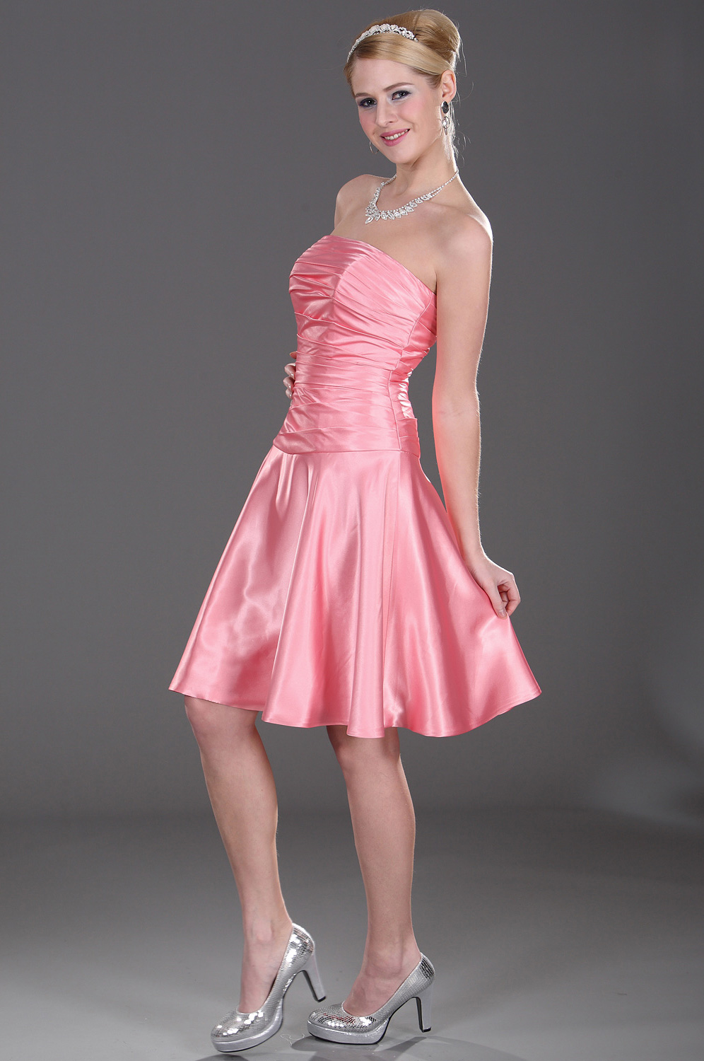 Adorable Rosa Vestido de Dama