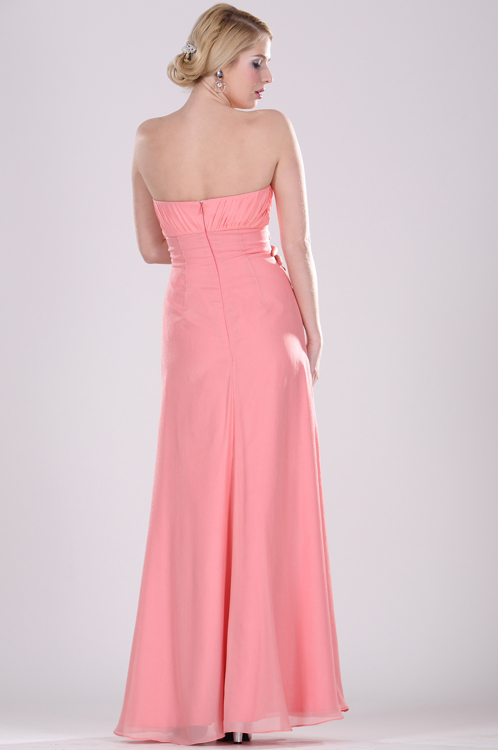 Strapless Beaded Bridesmaid Dress
