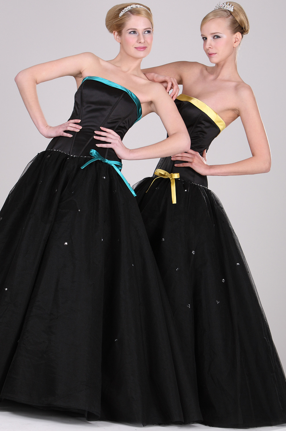 Trägerlos  Elegant  Schwarz Ballkleid