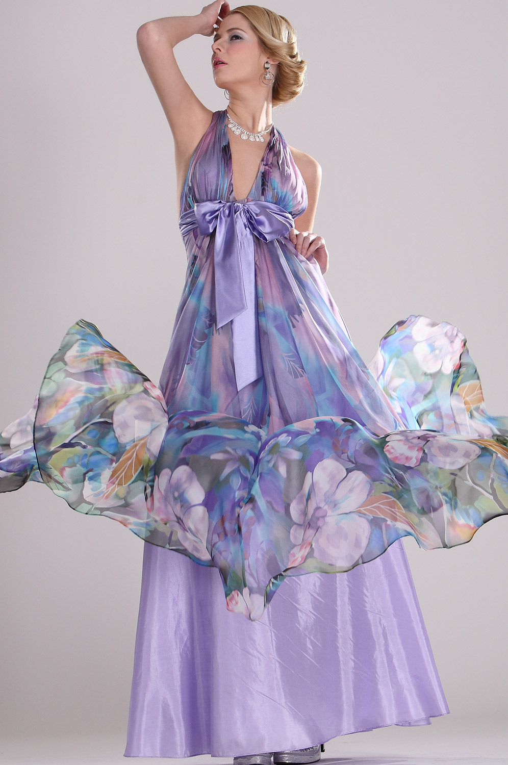 Floral Halter Meilleures ventes Soiree Robe