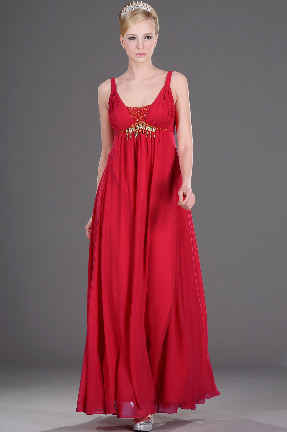 Träger  Elizabeth leuchtend Rot  Abendkleid