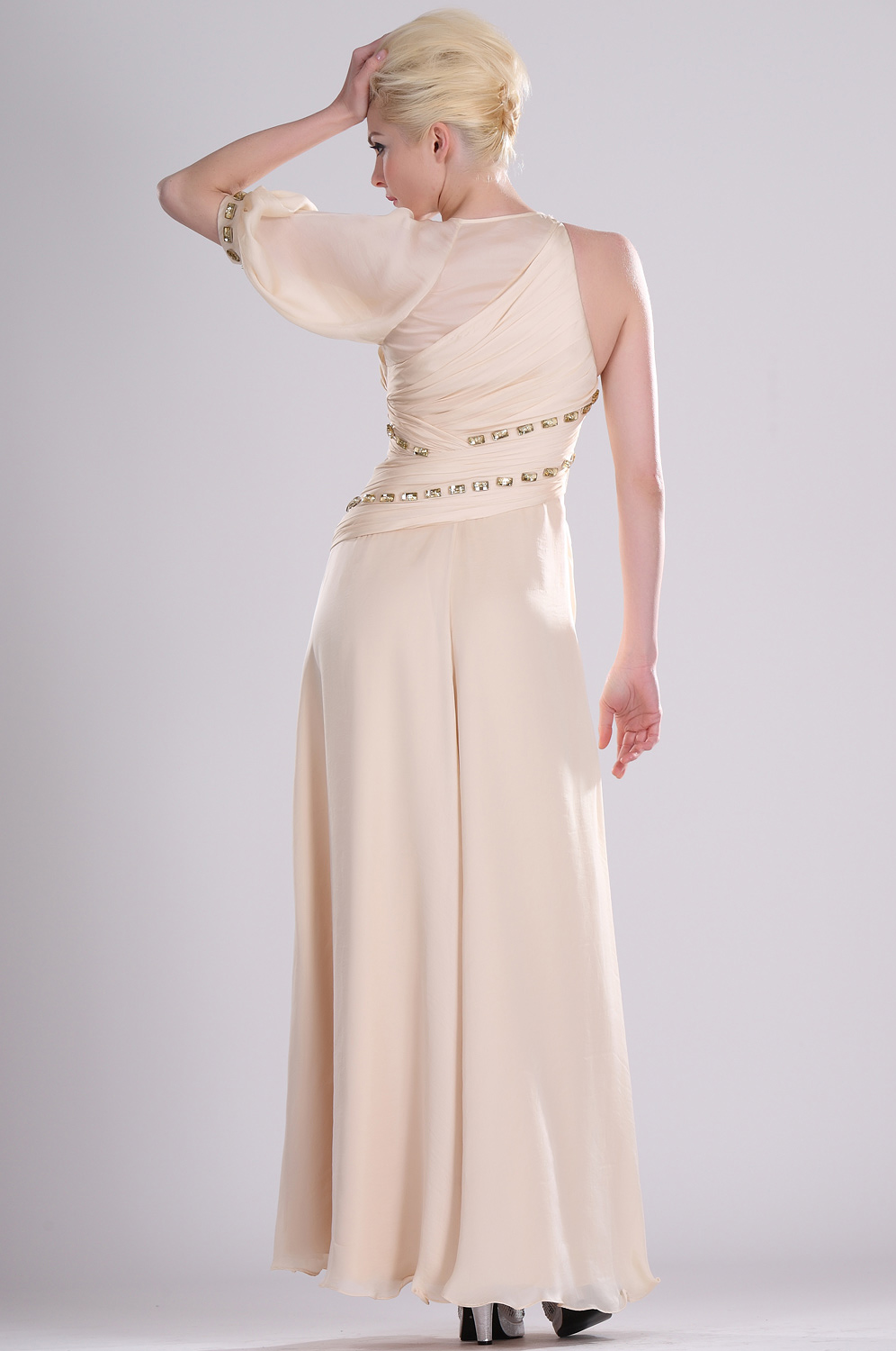Attractive Single Sleeve Evening Dress