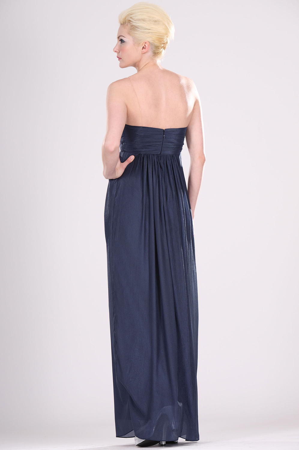 Trägerlos  Elegant  leuchtend Blau  Abendkleid