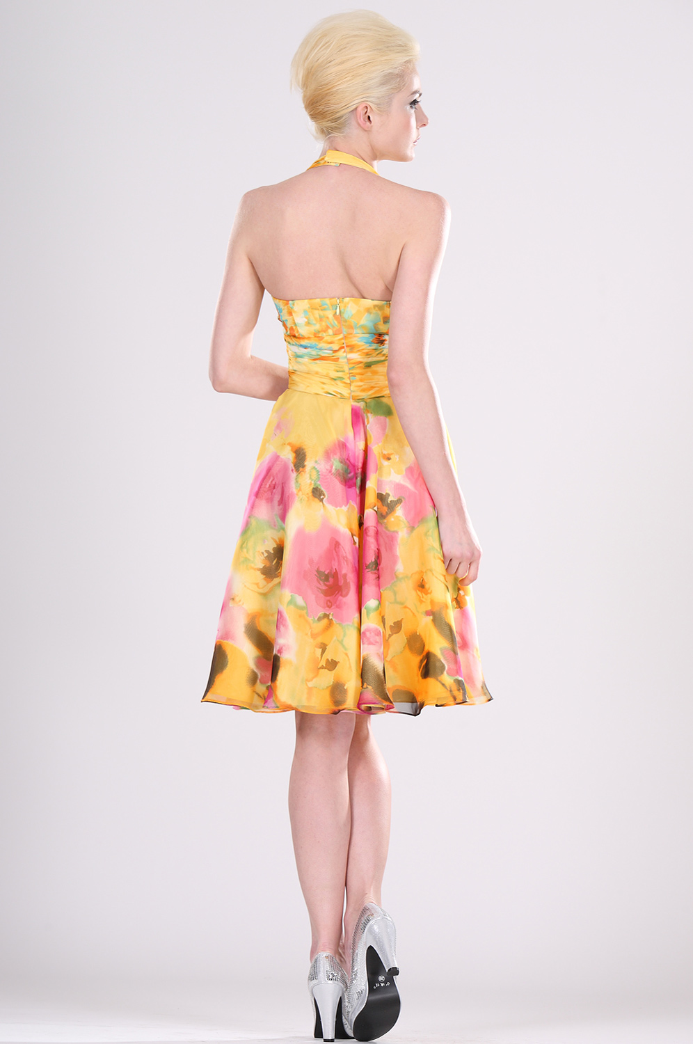 Floral Halter Cocktail Dress