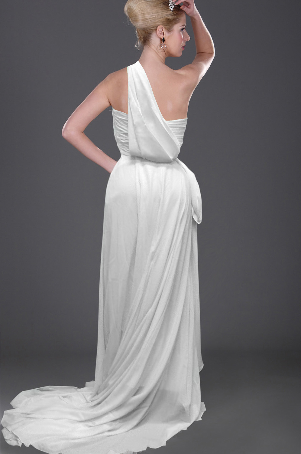 Elegant White Wedding Evening Dress