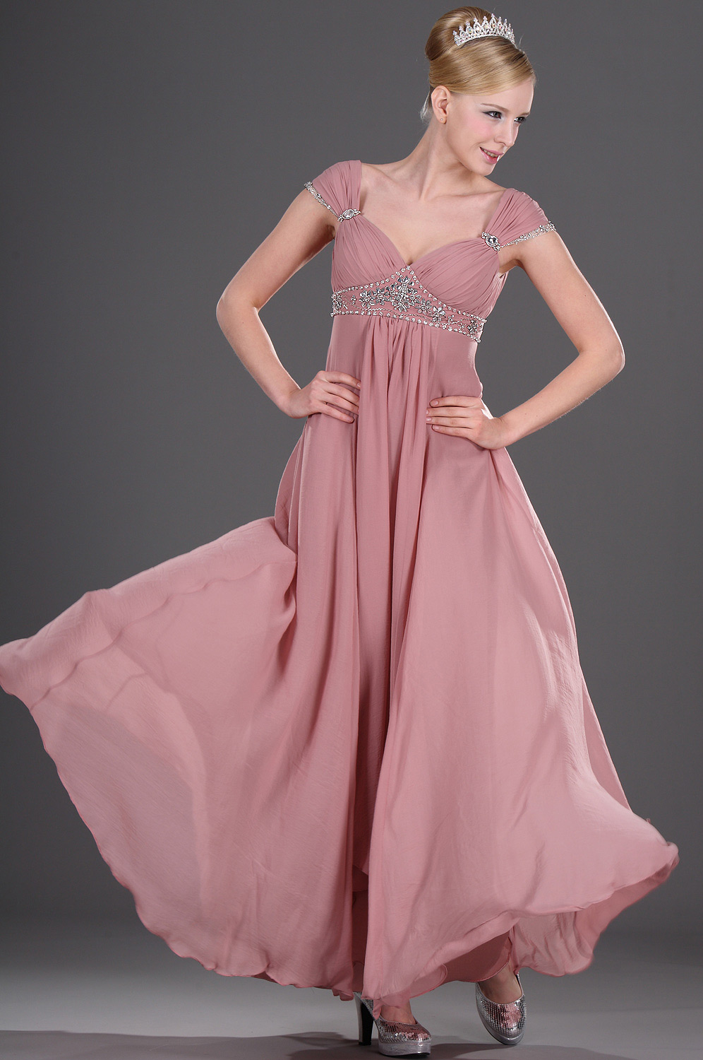 Shiny Off Shoulder Evening Dress