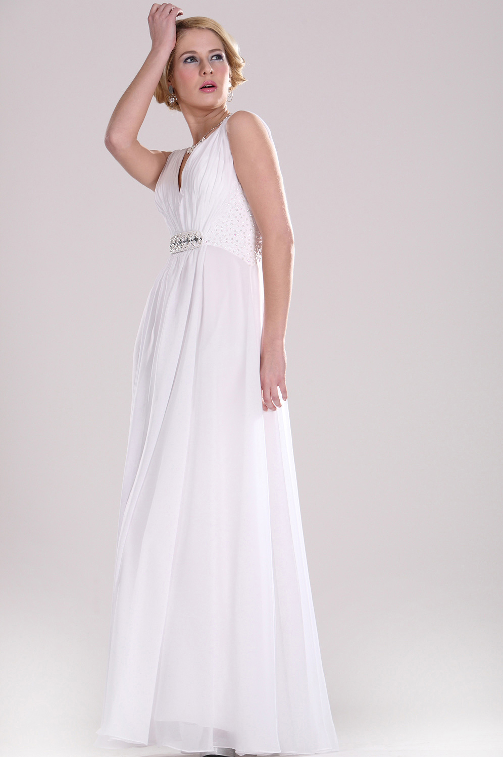 Marvelous V-cut Evening Dress