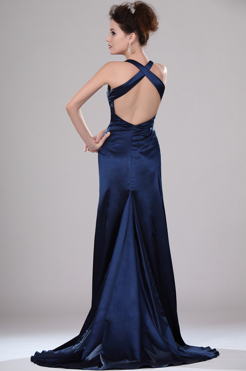 Elegant Fitted V-neck Evening Dress