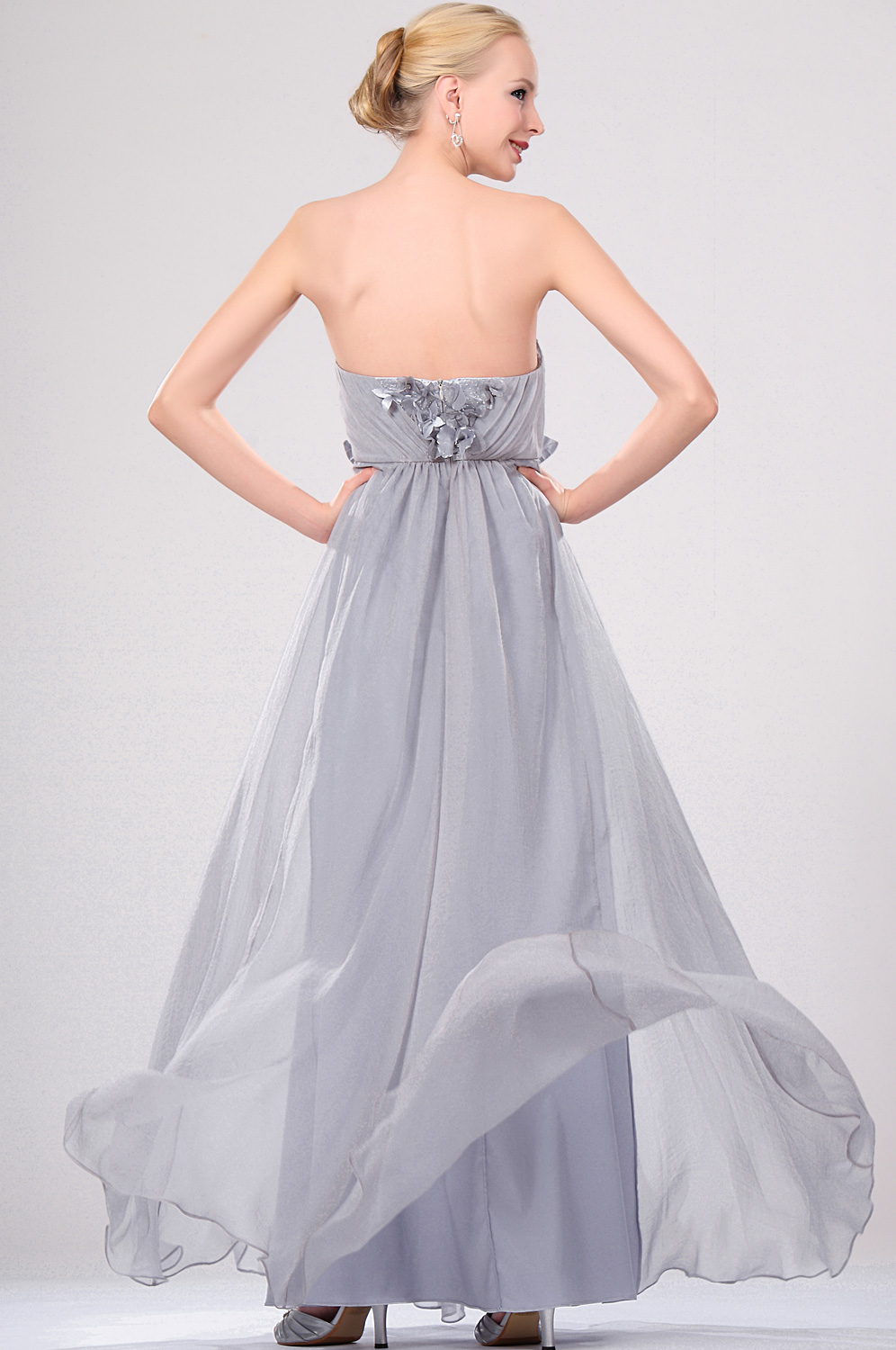 новое чувствительное вечернее платье без бретелек с цветами