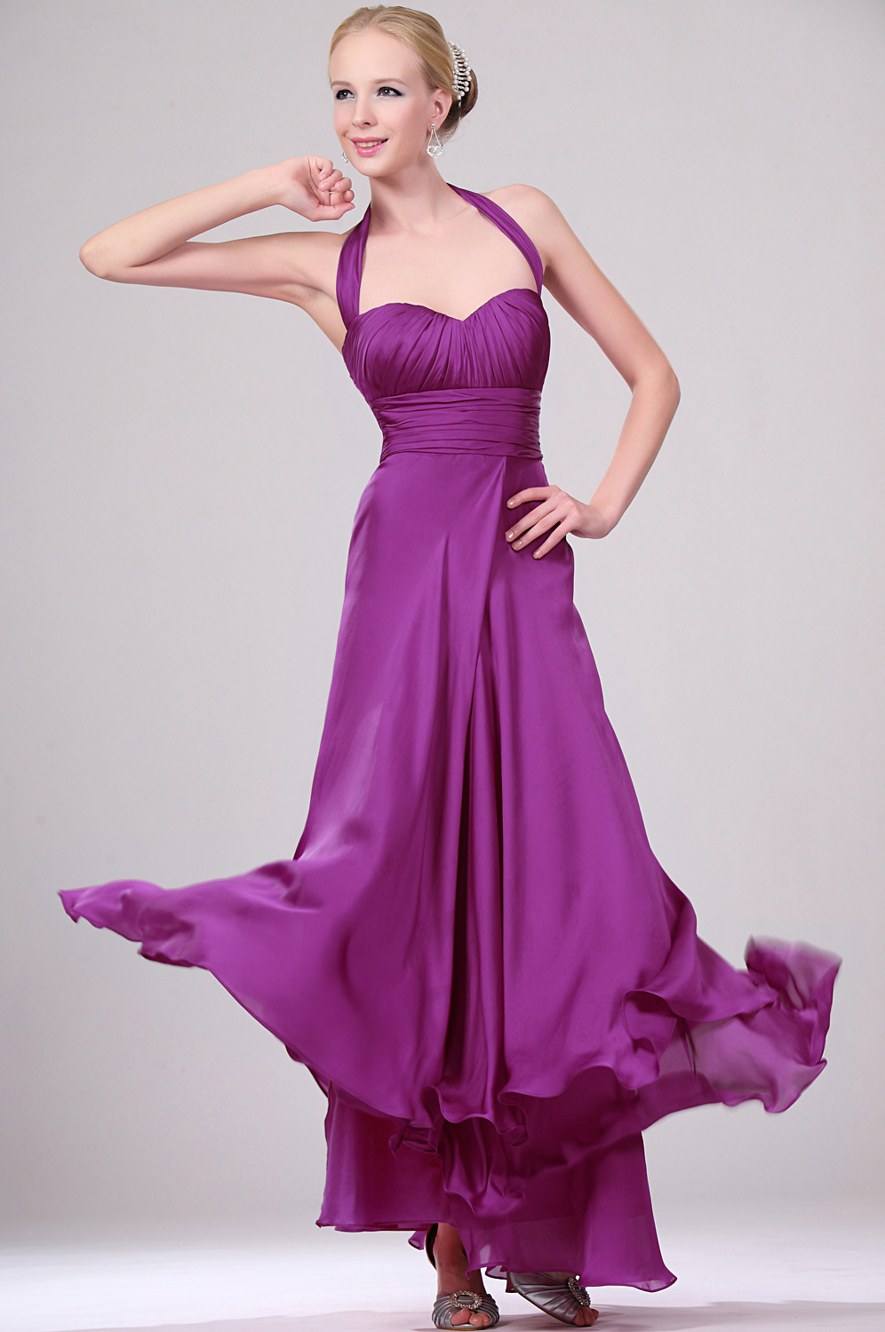 New Elegant Halter Formal Evening Dress