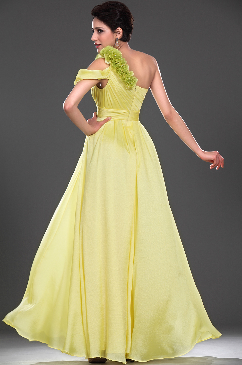 New Elegant Beaded One Shoudler Evening Dress