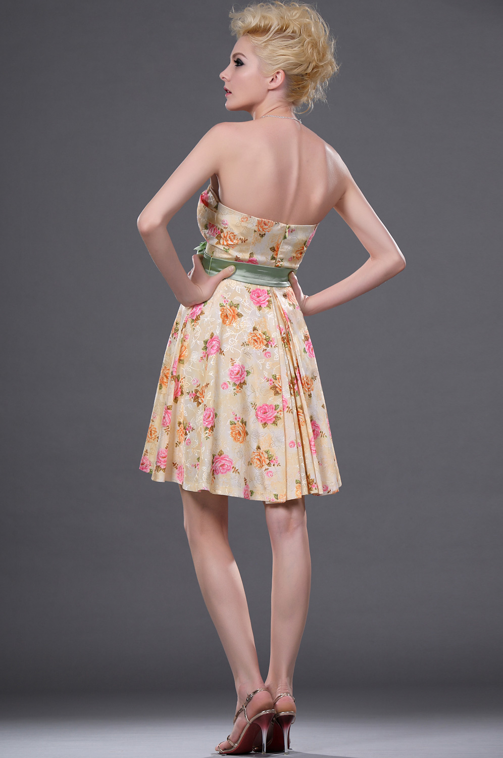 2011 New Strapless Floral Cocktail Dress