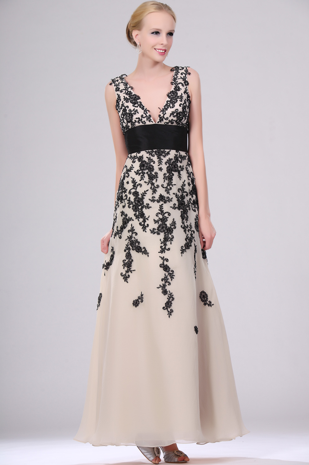 Wunderbar Aermellos Abendkleid