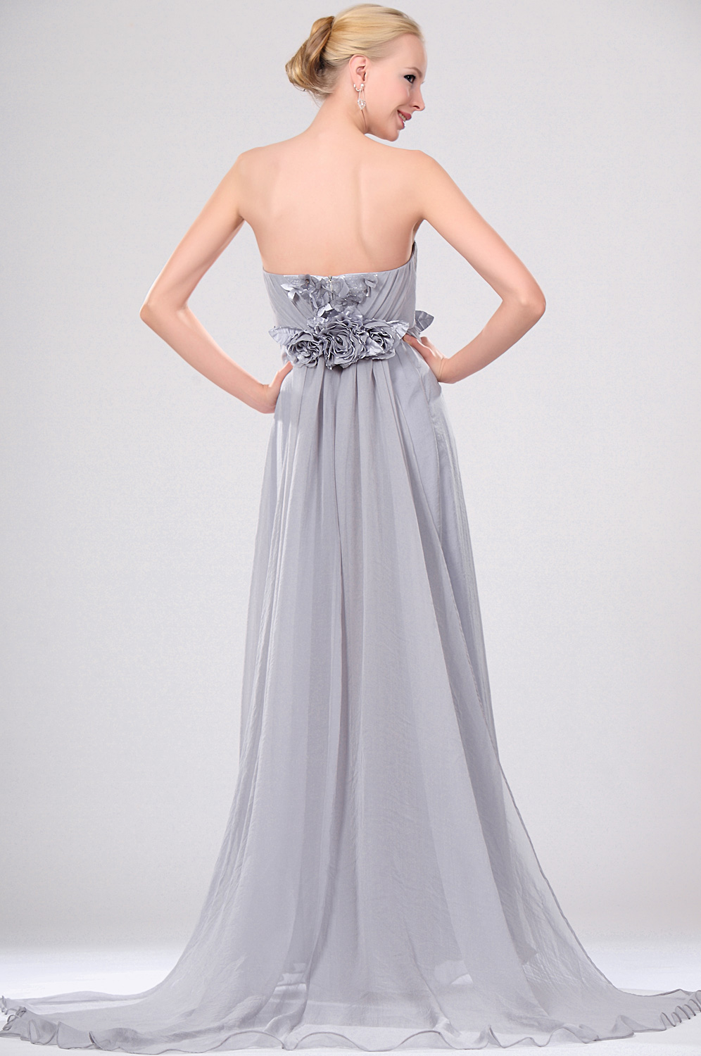 новое чувствительное вечернее платье без бретелек с цветами