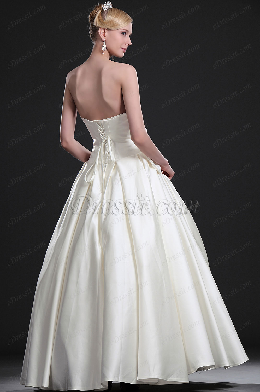Neu Elegant Traegerlos Brautkleid